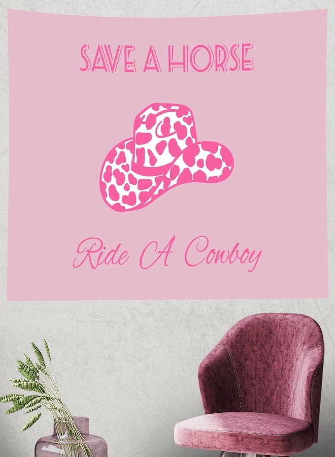 TUGCAY Save A Horse Ride A Cowboy Tapestry Pink Tapestry Funny Western Cowgirl Hat Tapestries Wall Hanging for Teen Girl Women Bedroom College Dorm Living Room Aesthetic Decoration(39.4x59.1 Inch) - Image 3